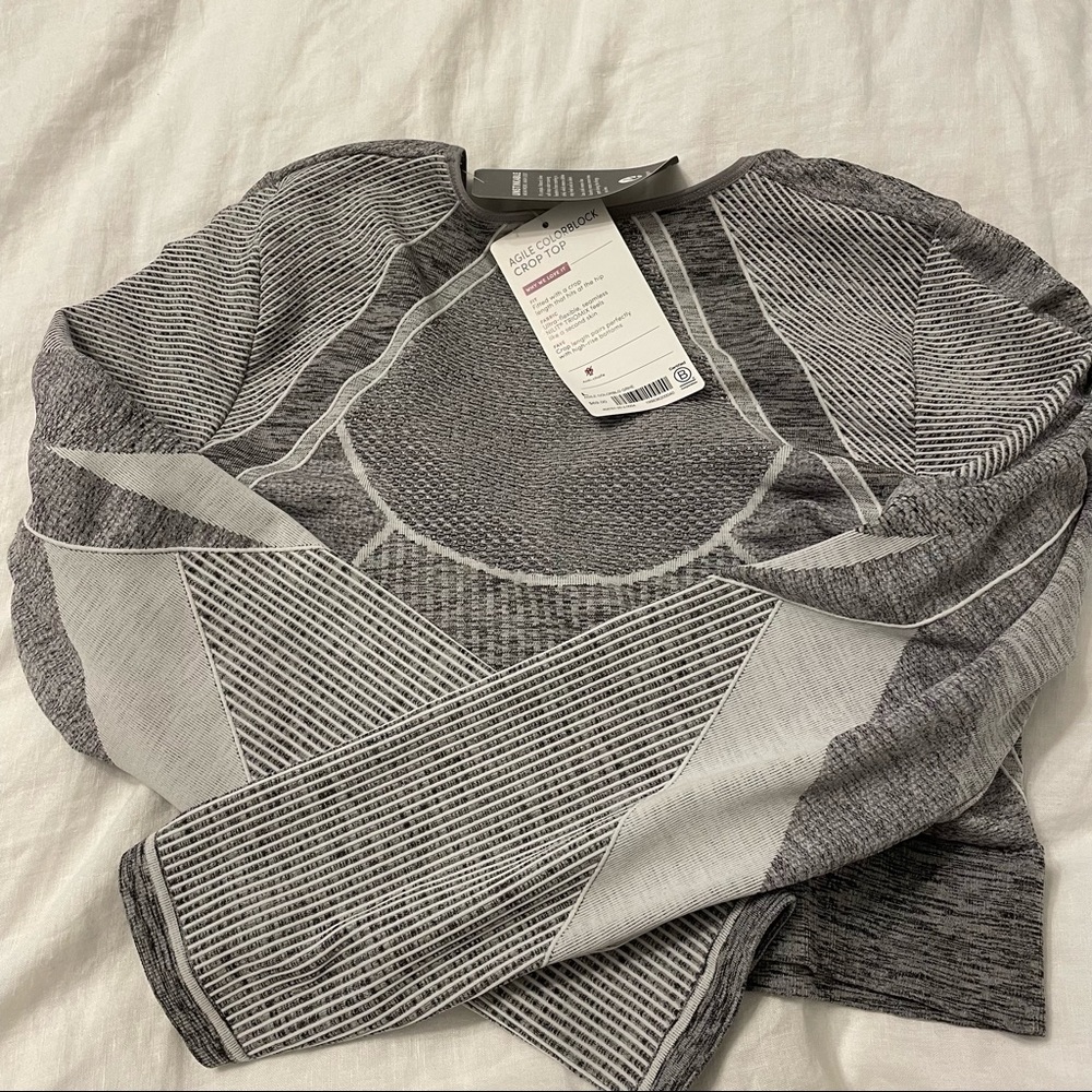 Athleta womens long sleeve cropped workout top. New with tags, never been worn